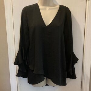 Vince Camuto Medium V-Neck Flounce Sleeve Poet's Blouse 25-501-1